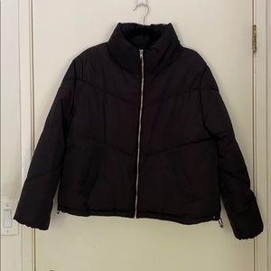 H&M Black Puffer with Zip Closure